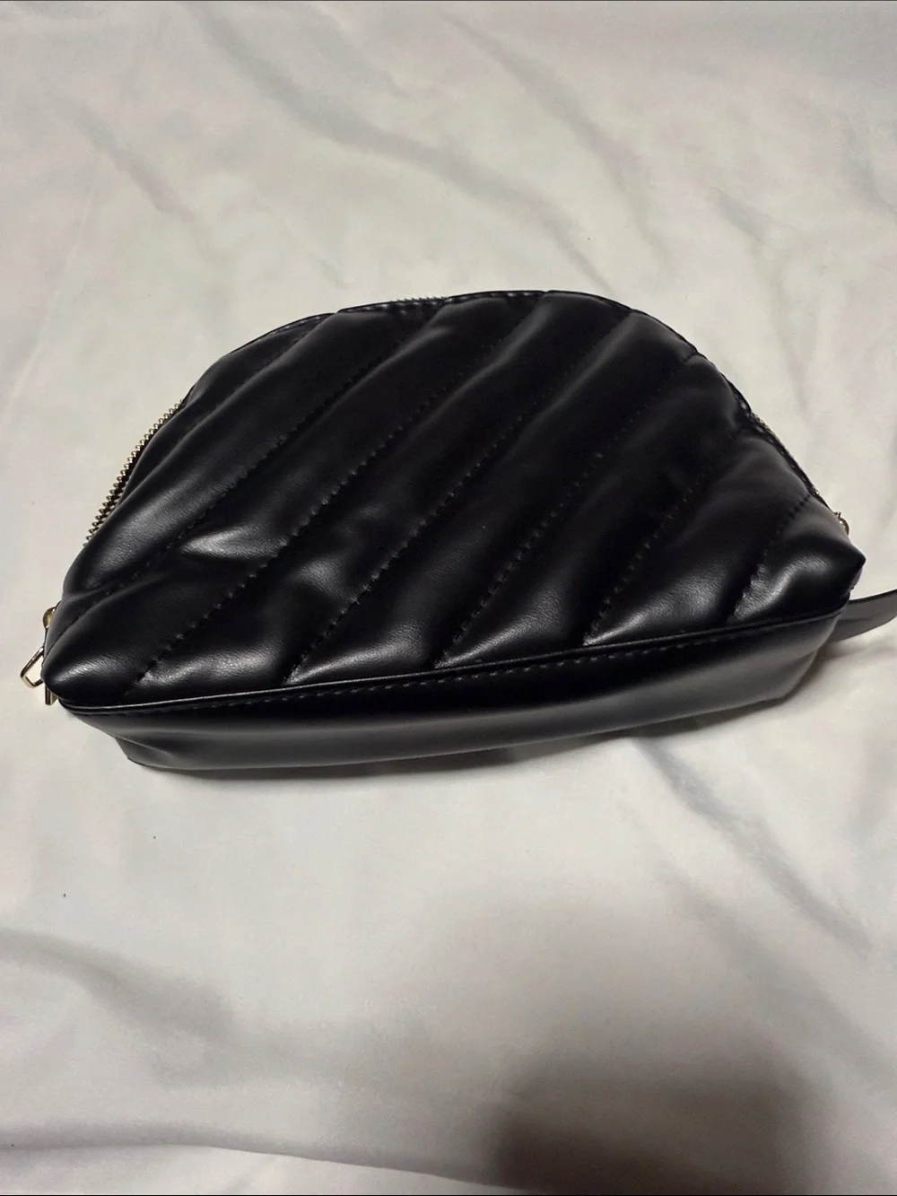YSL Beauté Black Patent Cosmetic Pouch with Gold Hardware